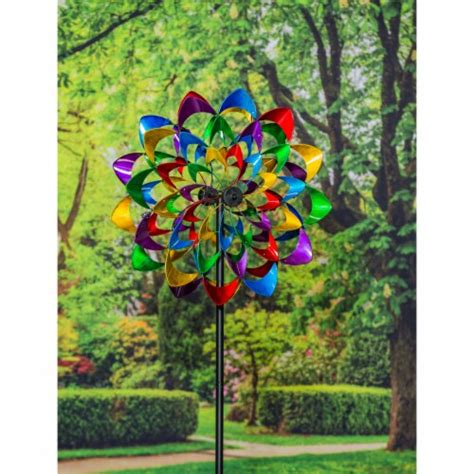 Evergreen 84 H Wind Powered Lighted Wind Spinner Multicolor Flower