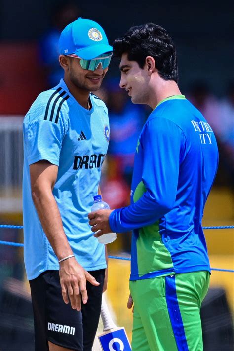 Exchanging Pleasantries Shubman Gill And Naseem Shah Catch Up