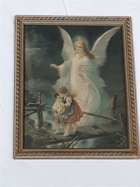 Vintage Guardian Angel Print Circa 1920s Vintage Art Deco