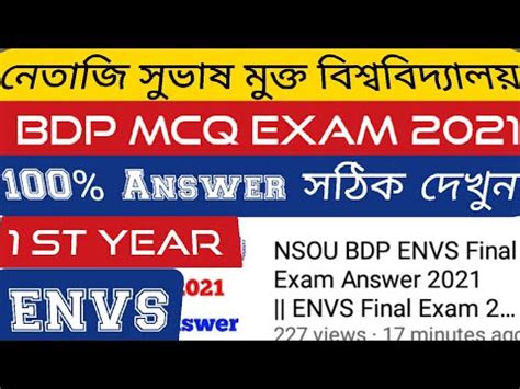 Nsou Bdp Envs Final Exam Answer Nsou Bdp Term End Exam Envs Answer Key