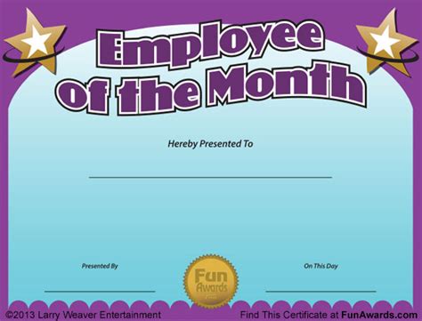 Employee Of The Month Awards Templates