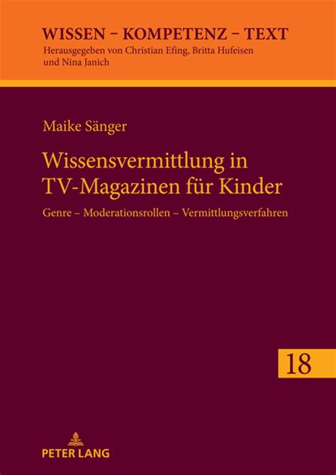 Wissensvermittlung In TV Magazinen Fuer Kinder EBook By Nina Janich