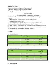 Titrimetric Analysis Of Acetic Acid In Vinegar Determining Course Hero