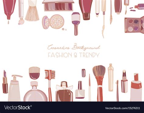 Fashion cosmetics horizontal background with make Vector Image