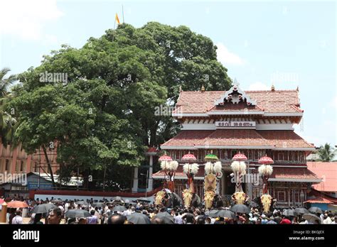 Thrissur Pooram Flag Hoisting Ceremony In Front Of Paramekkavu Temple