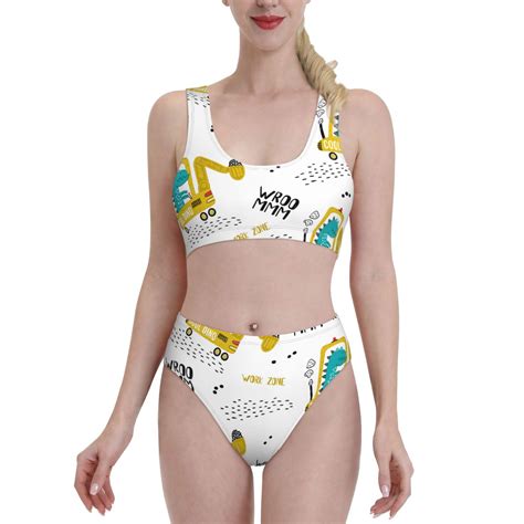 Daiia Dinosaur On Excavator Printed Piece Swimsuit Bikinis For Women