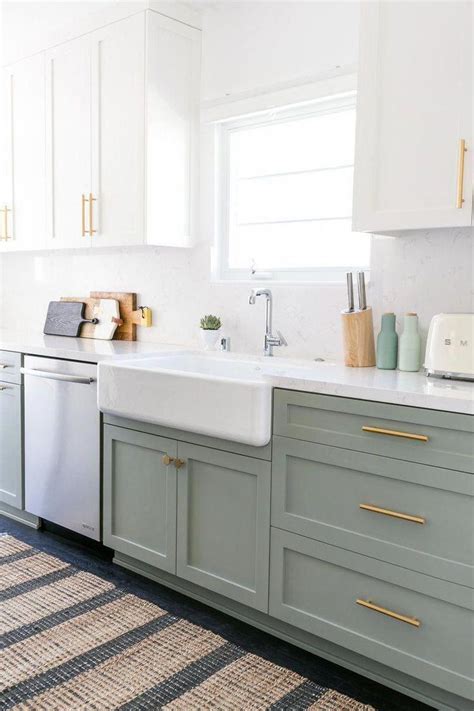 20 30 Green Kitchen Cabinets With Gold Hardware