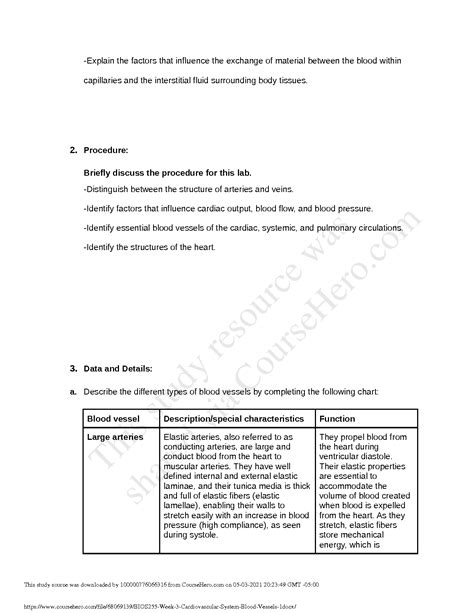 Solution Zz Done Bios Week Cardiovascular System Blood Vessels