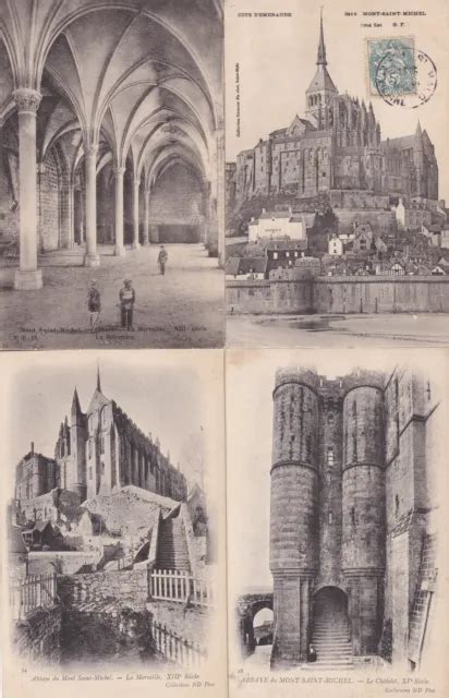 LOT DE 4 Cartes Postales Anciennes Postcards LE MONT SAINT MICHEL