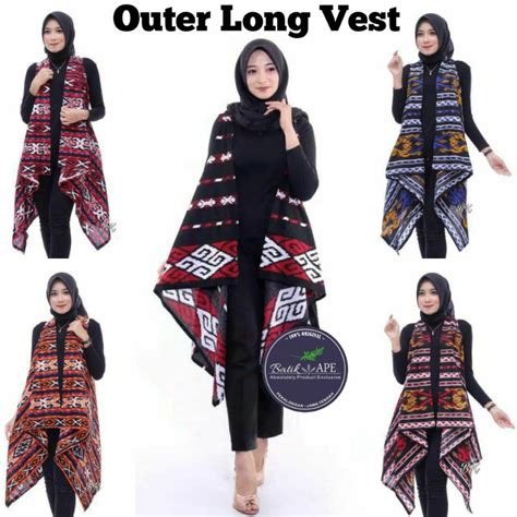 Jual Outerwear Blazer Outer Long Vest Longvest Bolero Panjang Batik