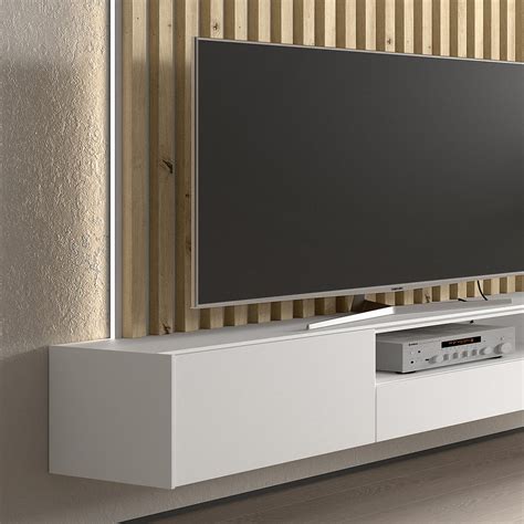 Mueble TV Suspendido Moderno Y Blanco Mymobel