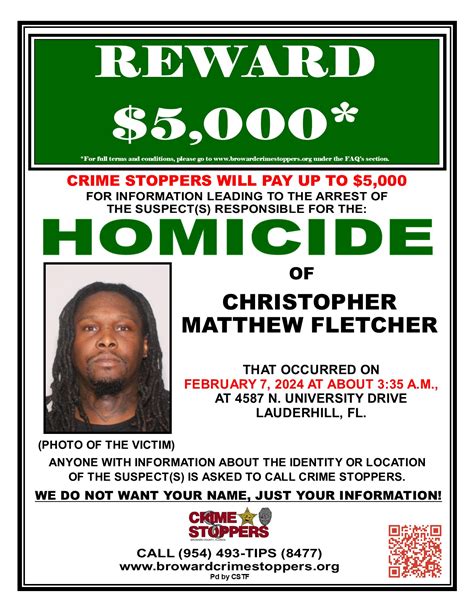 Homicide - Christopher Matthew Fletcher | Broward Crime Stoppers