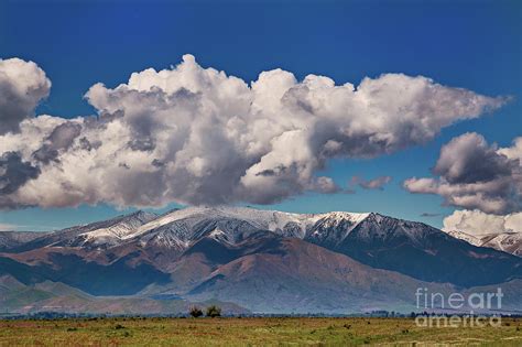 Cumulus Humilis Clouds Over New Zealand Mountains By Stephen Burt