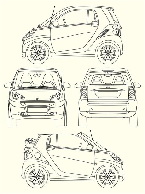 Smart car blueprint 36065930 Vector Art at Vecteezy