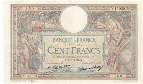 Banknote France Francs Luc Olivier Merson Serial Y