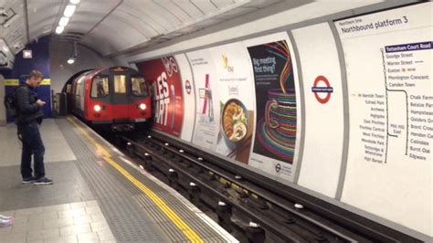 London Underground Northern Line Train Entering Tottenham Court Road