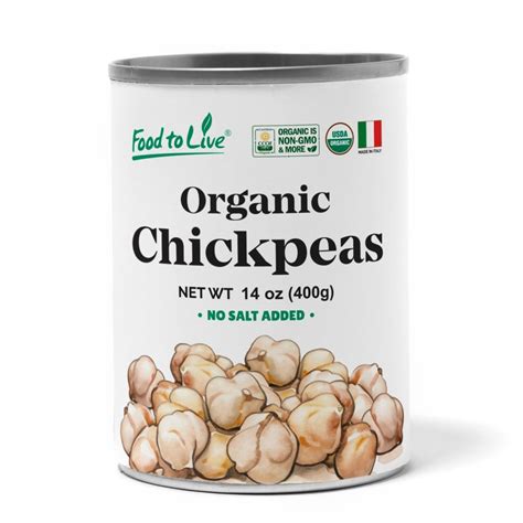 Organic Canned Chickpeas Buy In Bulk From Food To Live Organic Canned