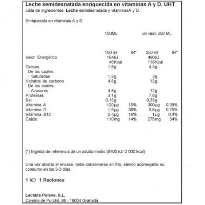 Puleva Leche Vitaminas A D Semidesnatada Uht L Pack De