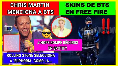 Skins Y Emotes De Bts Para Free Fire Chris Martin Menciona A Bts En