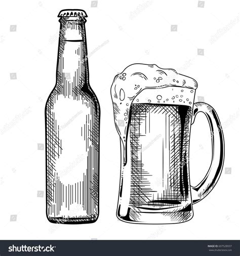 Hand Drawn Beer Bottle Vector Image On Vectorstock Artofit