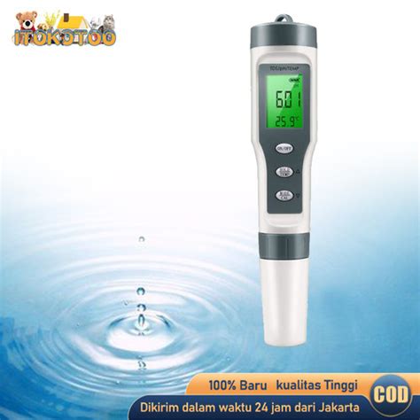 Jual Water Quality Tester 3 In 1 PH Meter TDS Temperatur Waterproof