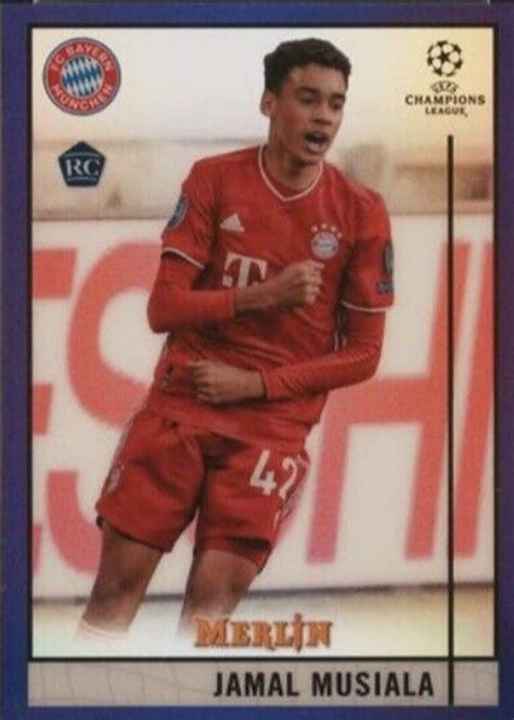 Jamal Musiala 2020 Topps Merlin Chrome UEFA Champions League 73 Purple