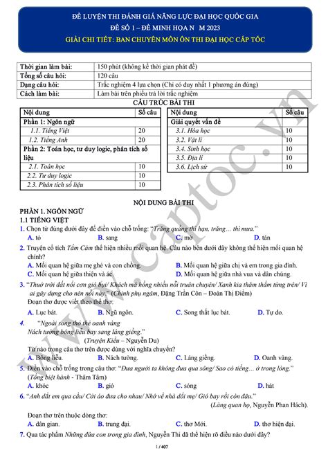 SOLUTION 100 Thi Ch Nh Th C N Thi Nh Gi N Ng L C 2023 Hqg H N I V