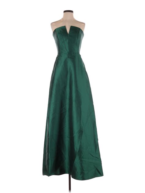 Alfred Sung 100 Polyester Solid Green Cocktail Dress Size 2 57 Off