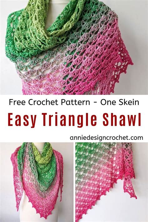 A Free Crochet Triangle Shawl With A Shell Pattern A Relaxing Row