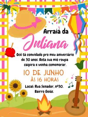 Fazer Convite Online Convite Digital Anivers Rio Arrai Festa Junina