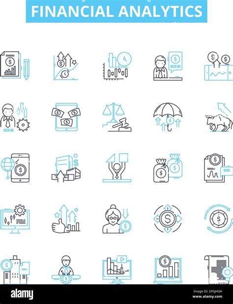 Financial Analytics Vector Line Icons Set Financial Analytics