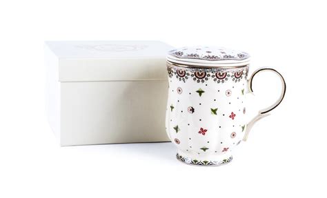 KUBEK Z ZAPARZACZEM 320 ML CASABLANCA Porcelana Zaparzacze Do