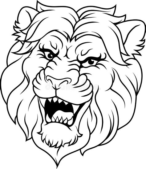 Outline Of Lion Roaring