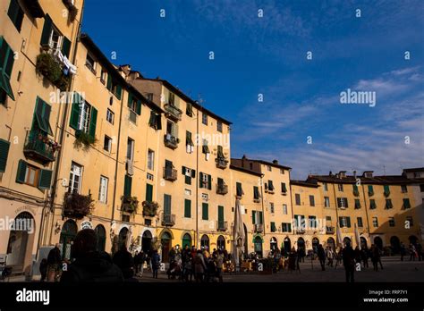 Lucca Tuscany Italy Piazza Dell Anfiteatro Amphitheatre Square