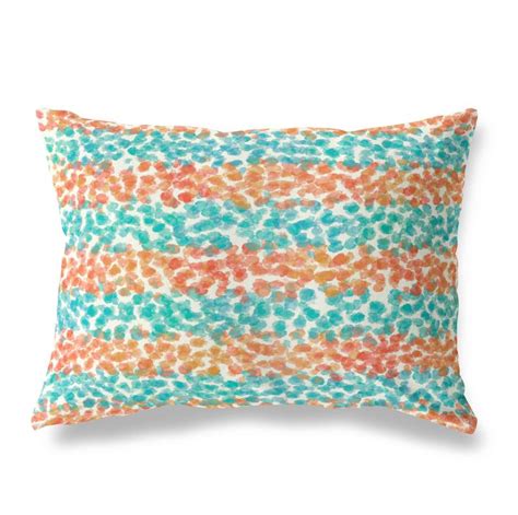 Burnt Orange Teal Blue Throw Pillow Cover 14x20 Lumbar Pillow Case