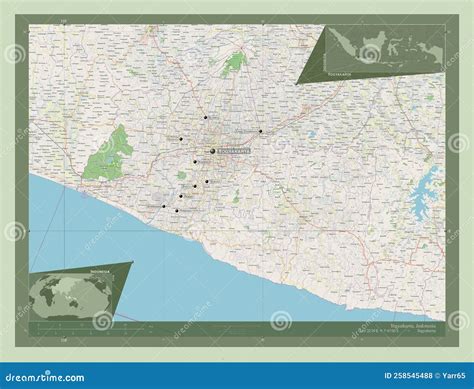 Yogyakarta Indonesia OSM Labelled Points Of Cities Stock