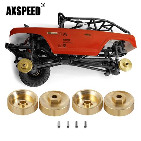 AXSPEED 4Pcs 5mm Brass Wheel Hex Axle Adapter Balance Weight For Axial