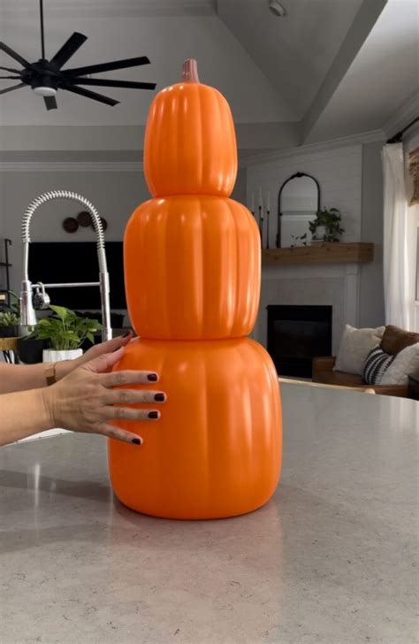 Dollar Tree Stacking Pumpkins Get A Modern Makeover Stacked Pumpkins