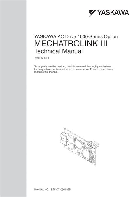 PDF YASKAWA AC Drive 1000 Series Option MECHATROLINK III 6