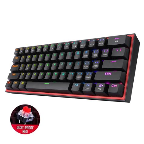 REDRAGON K617 FIZZ 60 WIRED RGB GAMING KEYBOARD BLACK 61 KEYS