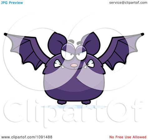 Clipart Mad Purple Bat Royalty Free Vector Illustration By Cory