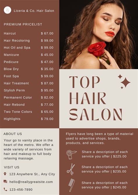 Hair Salon Prices List And Menu Design Ideas