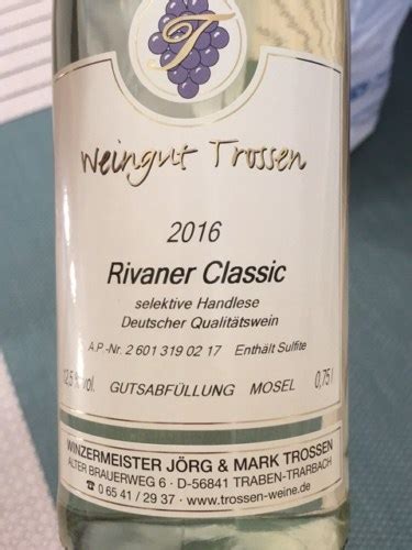 Weingut Trossen Rivaner Classic Vivino Australia