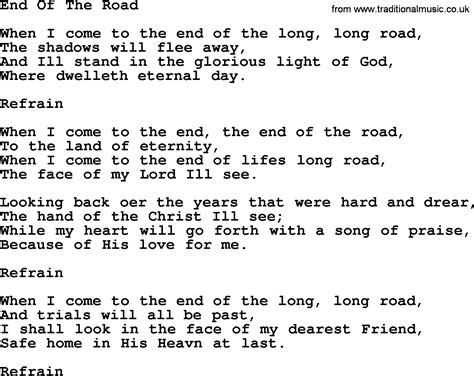 Funeral Hymn: End Of The Road, lyrics, and PDF