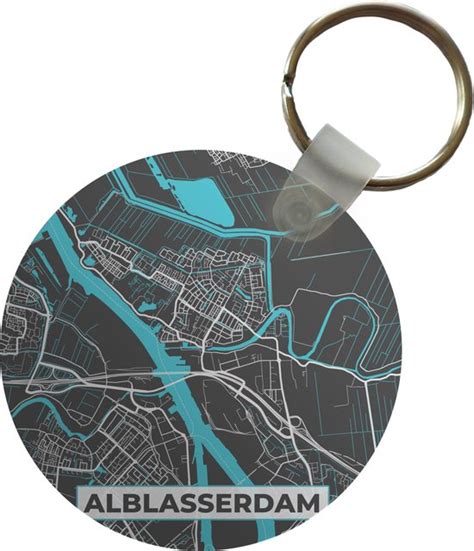 Sleutelhanger Alblasserdam Stadskaart Kaart Plattegrond