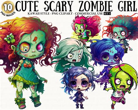 Cute Zombie Girl Cartoon