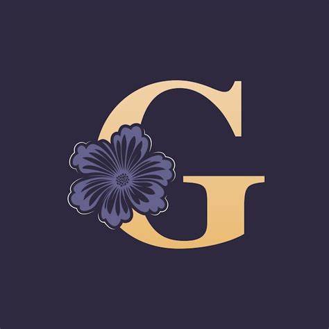 Alfabeto Floral G Logo Con La Letra Inicial De La Flor G Plantilla Del