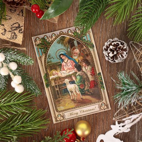 Victorian Christmas Cards Nativity