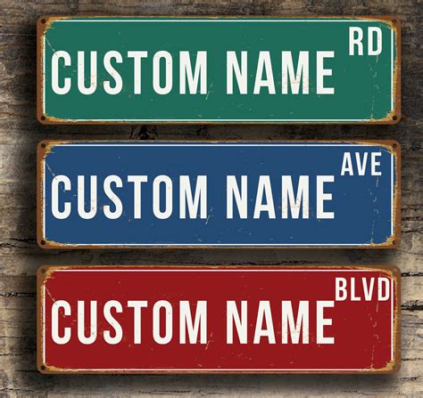 Custom ROAD SIGN Vintage style Road Signpersonalized road