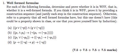 Solved Well Formed Formulas For Each Of The Following Chegg